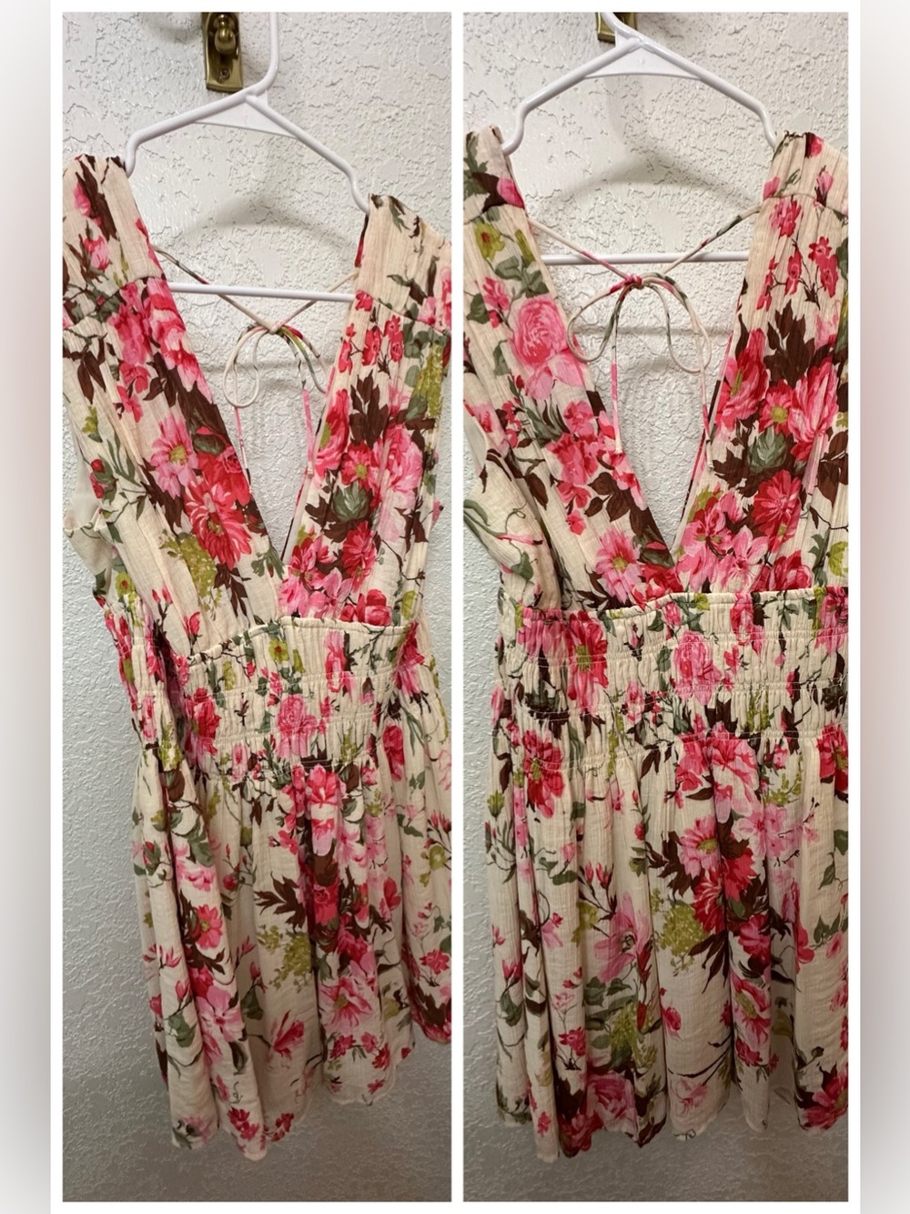 NWOT Abercrombie & Fitch smocked floral mini dress - Picture 3 of 4